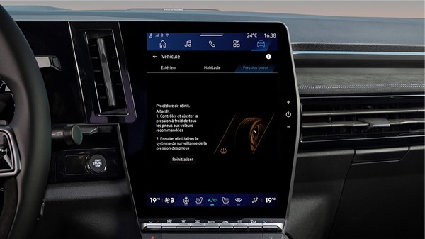 tyre pressure monitoring system - Austral full hybrid E-Tech - Renault