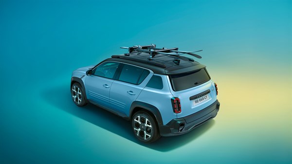 ski rack on transverse roof bars - Renault 4 E-Tech electric