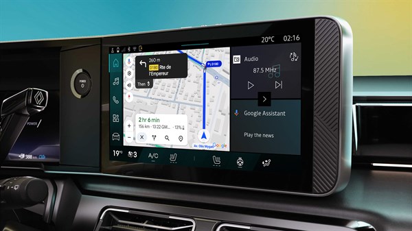 electric route planner with Google Maps - Renault 4 E-Tech electric