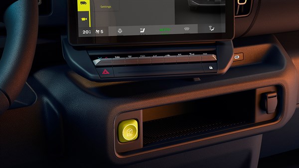 Renault Estafette E-Tech electric - automatic opening button for interior partition door