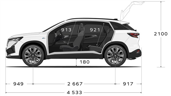  interior dimensions - modular design - Renault Austral full hybrid E-Tech 