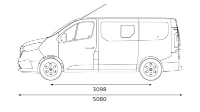 Renault Trafic Passenger - side dimensions
